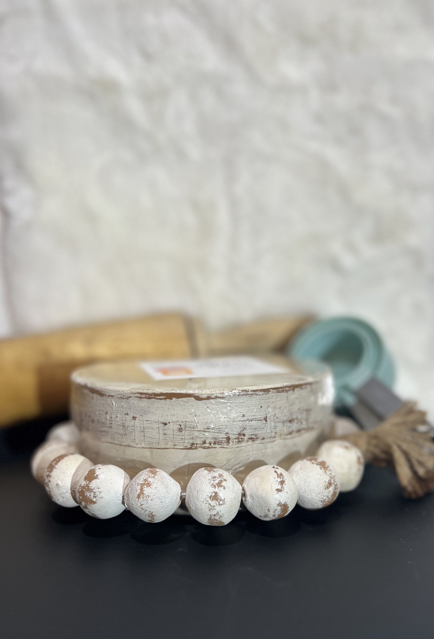 Farmhouse Bead Bowl Candles