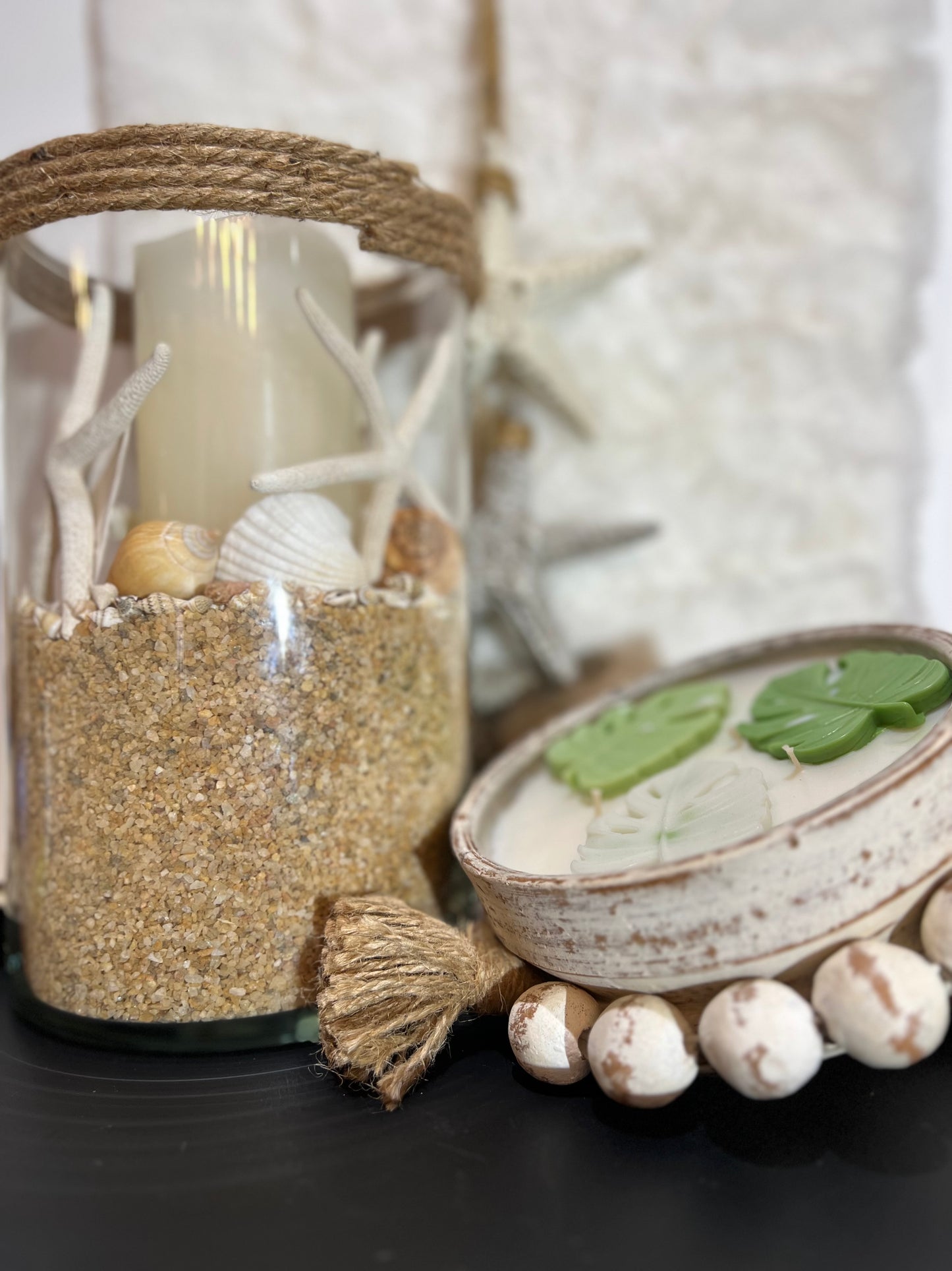 Farmhouse Bead Bowl Candles